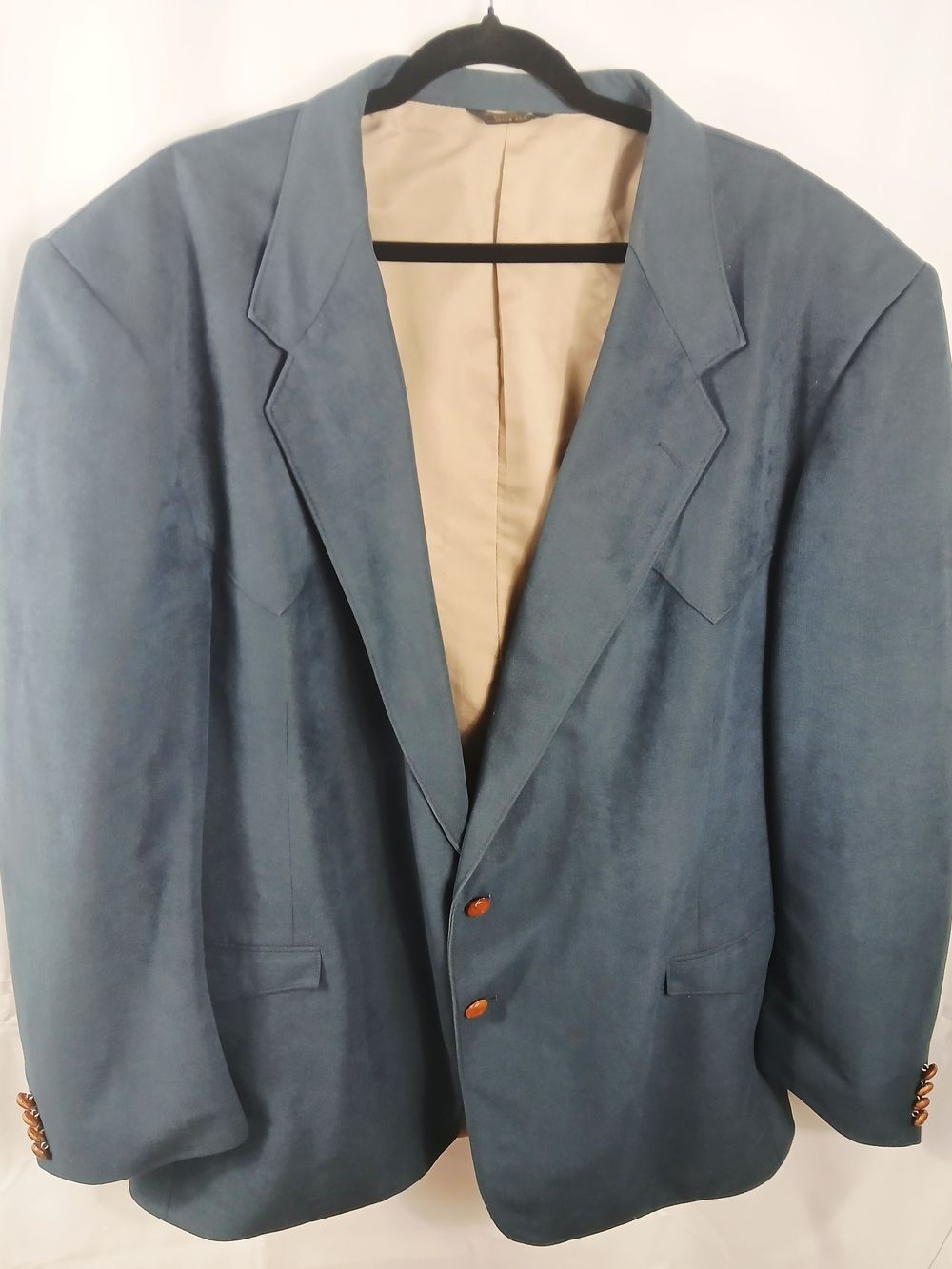 Vintage Farah Westernwear Sport Coat Blazer 54L Blue Western Yoke USA Cowboy